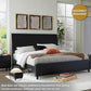 King Platform Bed Black Matte Finish Engineered Wood