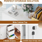 Forty Seven Inch Brilliant White Finish Rolling File Cabinet