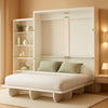 White Queen Murphy Bed With Integrated Storage Shelf-0