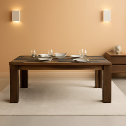 Rectangular Farmhouse 71 Inches Brown Dining Table