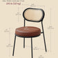 Dining Chairs Set of 4 With Boho Rattan Back Coffee Brown