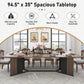 Brown 94 Inch Solid Wood Dining Table Stain Resistant