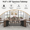 Brown 94 Inch Solid Wood Dining Table Stain Resistant