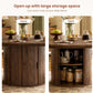 Walnut Extendable Round Dining Table Hidden Storage