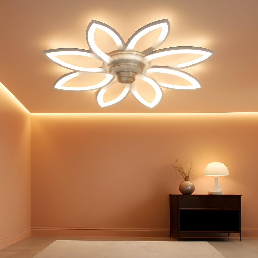 Dimmable Contemporary White Bladeless Ceiling Fan Lights