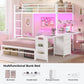 Twin Over Full Industrial Steel Bunk Bed Brilliant White