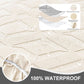Beige Waterproof Recliner Sofa Cover Featuring Pockets