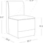 2 Linen Upholstered Armless Dining Chairs With Casters