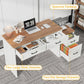 61 Inch Distressed Farmhouse Computer Desk Storage