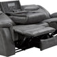 Charcoal Upholstered Reclining Sofa With Power Outlet