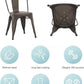 Tolix Style Metal Dining Chair 18 Inch Stackable Set Of 4