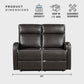 Espresso Manual Reclining Loveseat For Living Room