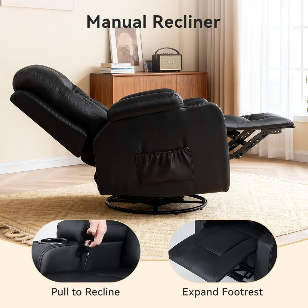 Faux Leatherette Manual Recliner Sofa Set Cupholders
