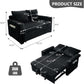 53 Inches Black Corduroy Fabric Sleeper Sofa USBPort