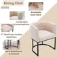 Cream Upholstered Barrel Dining Chairs 18.5-Inch Wide