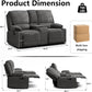 67.9 Inch RV Dark Leatherette Living Room Sofa Recliner