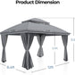 Durable Outdoor Gazebo 10x13 Ft Weatherproof Roofs