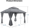 Durable Outdoor Gazebo 10x13 Ft Weatherproof Roofs