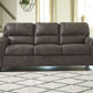 Queen Faux Leather Contemporary Sleeper Couch Gray