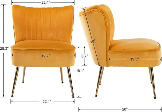 Yellow Wingback Slipper Armchair UltraLux Deluxe Two