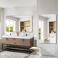 Size 55X36Inches Silver Metal Framed Vanity Mirror