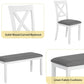 White Slate Grey Solid Wood Contemporary Dining Table Six Seater