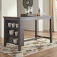 Caitbrook Rustic Counter Height Dining Table With Storage