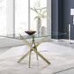 Leonardo Gold Glass Top Dining Table Modern Premium