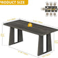 Rectangular Dining Table 70 Inch Rustic Grey For Six To Eight