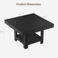 Commercial Square Dining Table Black Walnut Storage