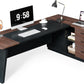 Brown 78Inch Executive Desk Featuring File Cabinet
