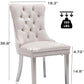 Velvet Dining Chairs Set Of 2 Beige Tufted Upholstered