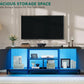 Black TV Stand With LED Lighting Entertainment Center