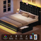 King Size Black Bed Frame Storage Drawers Charging Station