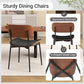 Upholstered Faux Leather Walnut Bentwood Dining Chairs