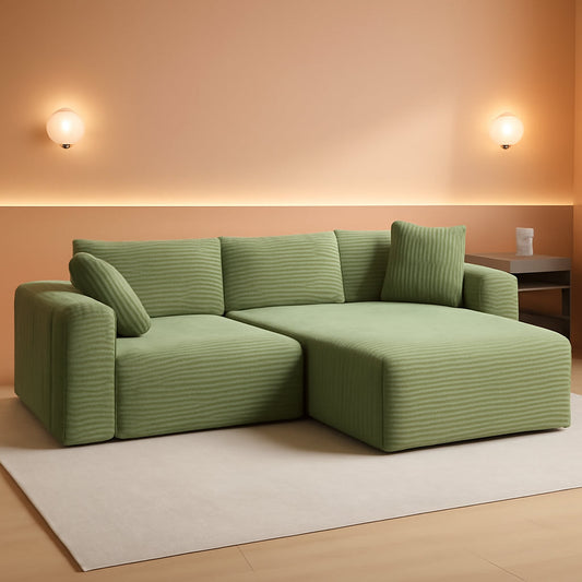 Green 106Inch Modular Sectional Sofa Luxurious Living