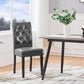 Gray Faux Leather Parsons Dining Chairs Set Of 2 High Back