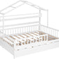 FullSize White Wooden Playhouse Trundle Bed Storage