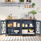 63Inch Navy Blue StorageUnit Sideboard Buffet Cabinet