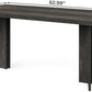 63 Inch Dark Gray Dining Table Farmhouse Rectangular