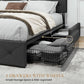 Upholstered Queen Platform Bed With Storage Drawers