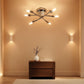 6 Light Chrome Sputnik Chandelier Semi Flush Mount Ceiling Light