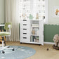 White Five-Drawer Movable Storage Cabinet For Home-1