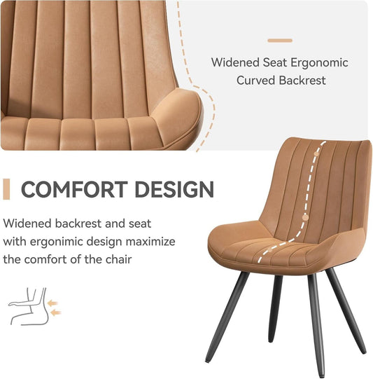 Brown Upholstered Dining Chairs Mid Century Modern