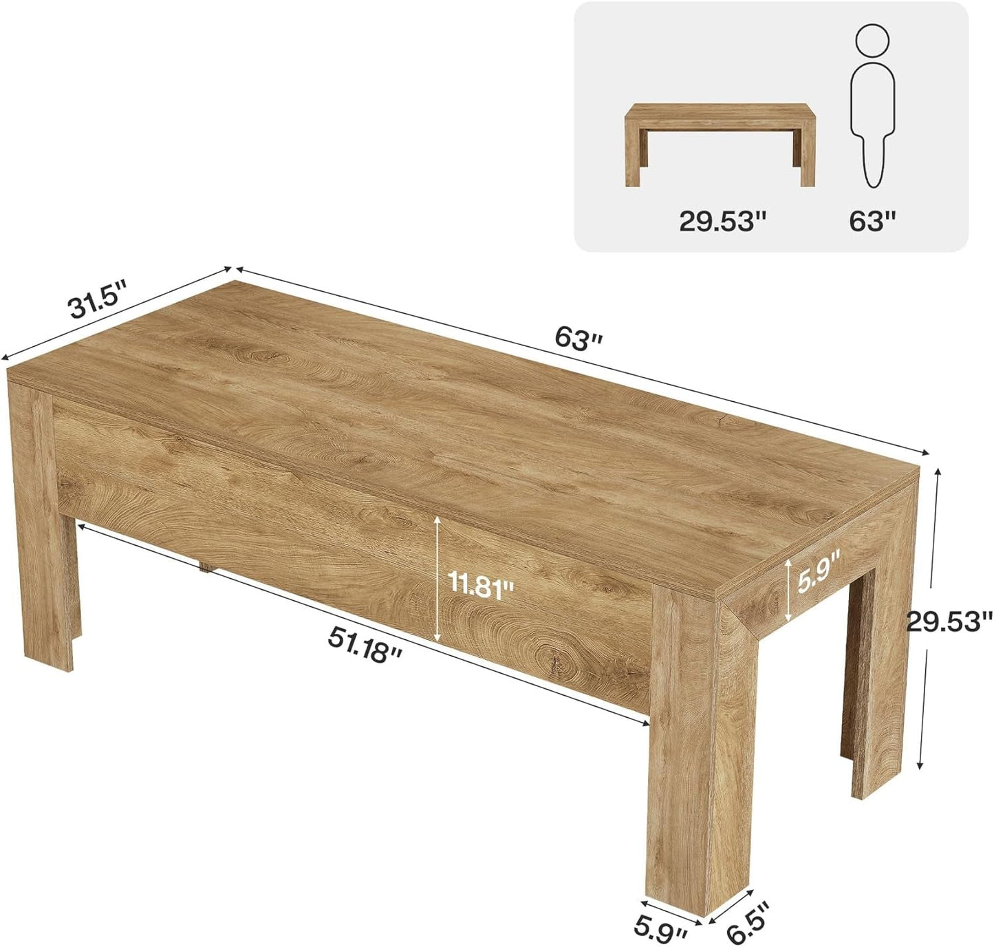 63 Inch Light Brown Interconnected Workstation Desk