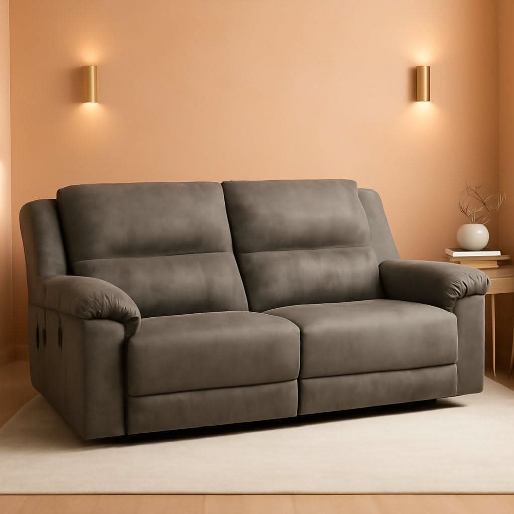 Gray Premium Faux Leatherette Comfort Reclining Sofa