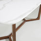 Adelaide Calacatta Quartz Dining Table Walnut Base