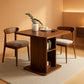 Walnut Farmhouse Dining Table Includes Storage Shelf