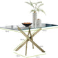Leonardo Gold Glass Top Dining Table Modern Premium