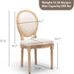 Beige Fabric French Country Dining Chairs Set Of 6 Oval Back